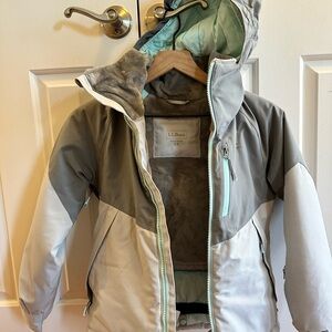 L.L. Bean Gray and Teal Ski and Snow Jacket